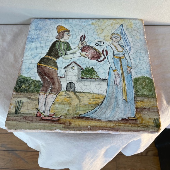 Other - Handcrafted Art Tile Hand Painted Spanish Brick Ladrillo Architecture Design Big